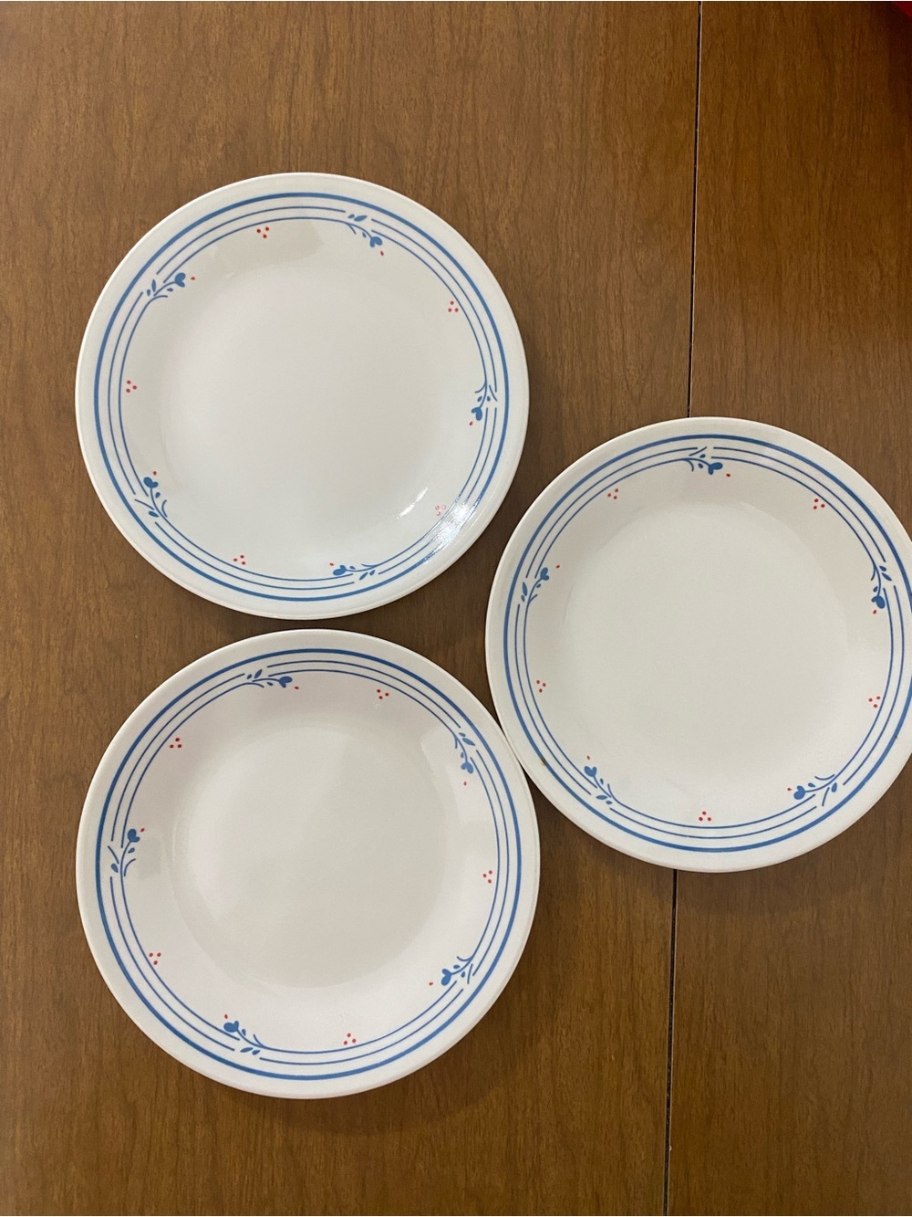 Corelle By Corning Country Violets Bread & Butter Plates Vintage Set of 3